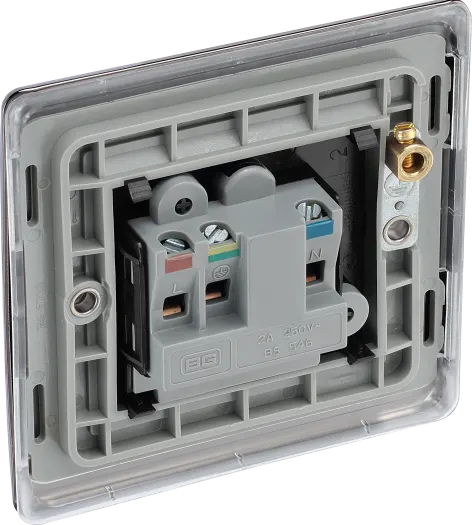 BG Nexus NBN28B 2A Round Pin Unswitched Socket – Black Insert - Black Nickel
