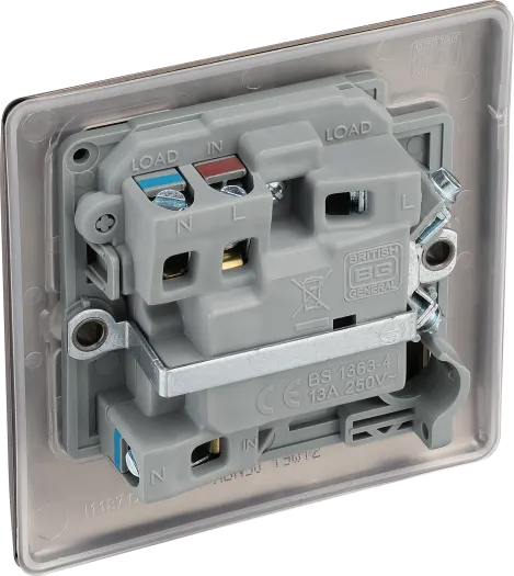 BG Nexus NBN50 13A Switched Fused Spur FCU – Double Pole - Black Nickel
