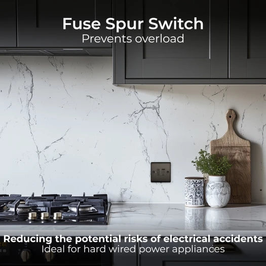 BG Nexus NBN50 13A Switched Fused Spur FCU – Double Pole - Black Nickel
