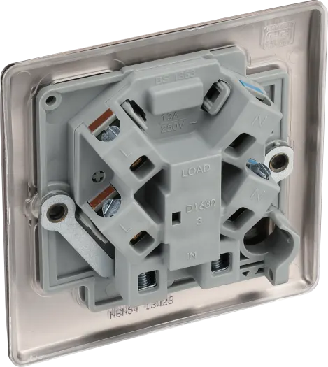 BG Nexus NBN54 13A Unswitched Fused Spur FCU - Black Nickel