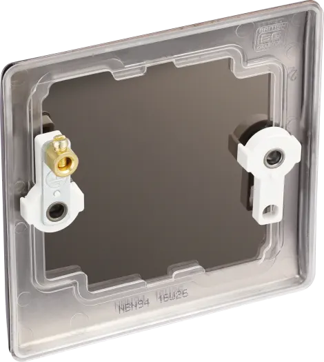 BG Nexus NBN94 Single 1 Gang Blank Plate – 86 x 86mm - Black Nickel