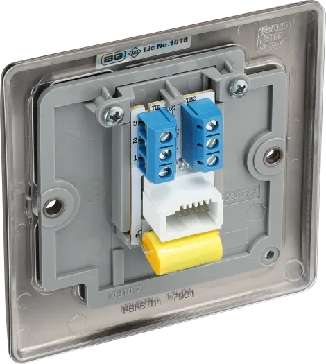 BG Nexus NBNBTM1 Master Telephone Socket – Screw Terminal - Black Nickel