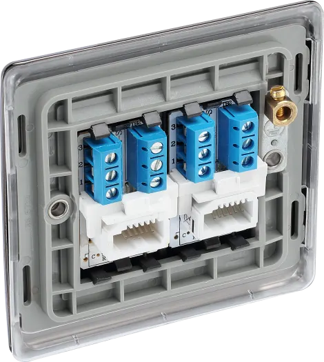 BG Nexus NBNBTS2 Double BT Secondary Telephone Socket – Screw Terminal - Black Nickel