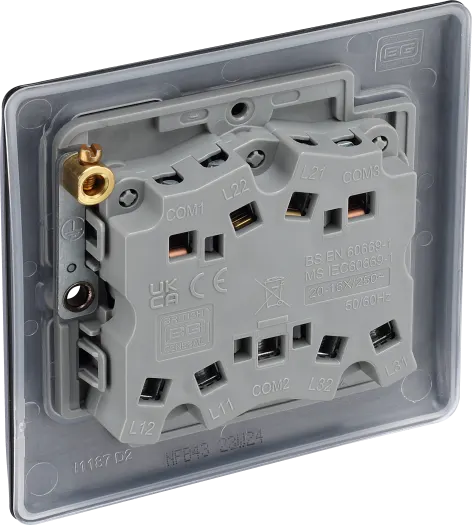 BG Nexus NFB43 3 Gang 2 Way Light Switch - Matt Black