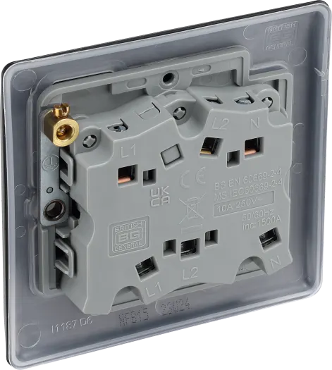 BG Nexus NFB15 10A 3 Pole Fan Isolator Switch - Matt Black