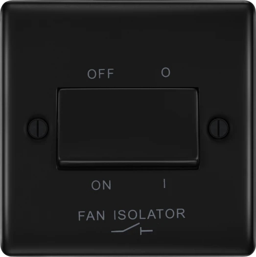 BG Nexus NFB15 10A 3 Pole Fan Isolator Switch - Matt Black