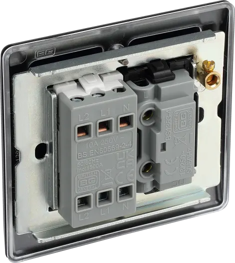BG Nexus NFB15F 10A Fused Triple Pole Fan Isolator Switch - Matt Black