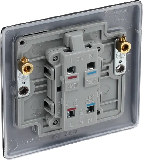 BG Nexus NFB31 20A Double Pole Appliance Switch with LED Indicator - Matt Black