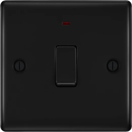 BG Nexus NFB31 20A Double Pole Appliance Switch with LED Indicator - Matt Black