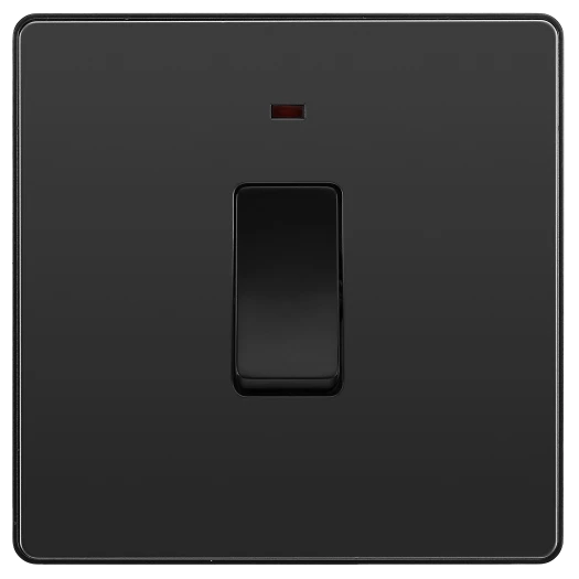 BG Evolve PCDBC31B 20A Double Pole Switch with Led Indicator - Black Chrome