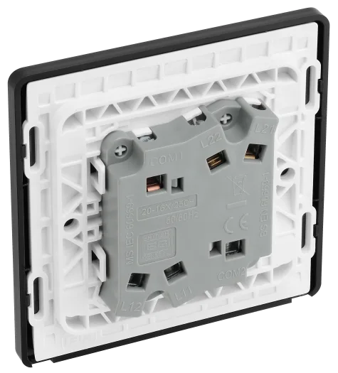 BG Evolve PCDBC42B Double 20A 16AX 2-Way Light Switch - Black Chrome