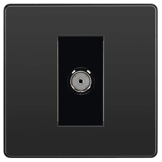 BG Evolve PCDBC60B Single Co-Ax TV and FM Socket - Black Chrome