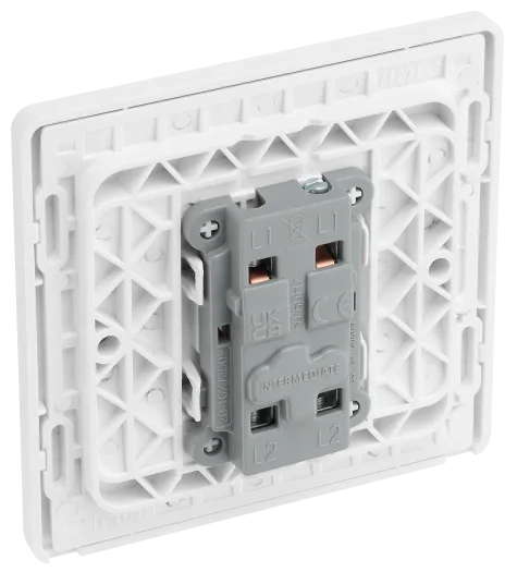 BG Evolve PCDCL13W 20A Intermediate Light Switch - Pearlescent White