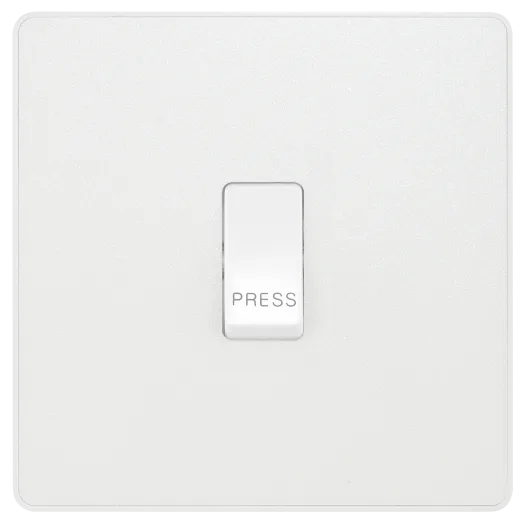 BG Evolve PCDCL14W 10A 1 Way Bell Push Light Switch - Pearlescent White