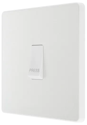 BG Evolve PCDCL14W 10A 1 Way Bell Push Light Switch - Pearlescent White