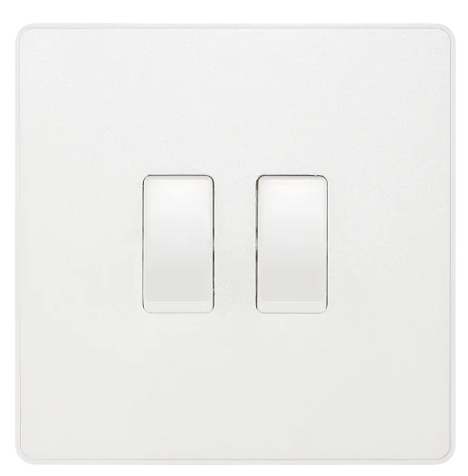 BG PCDCL42W 20A 16AX 2W Double Switch - Pearlescent White