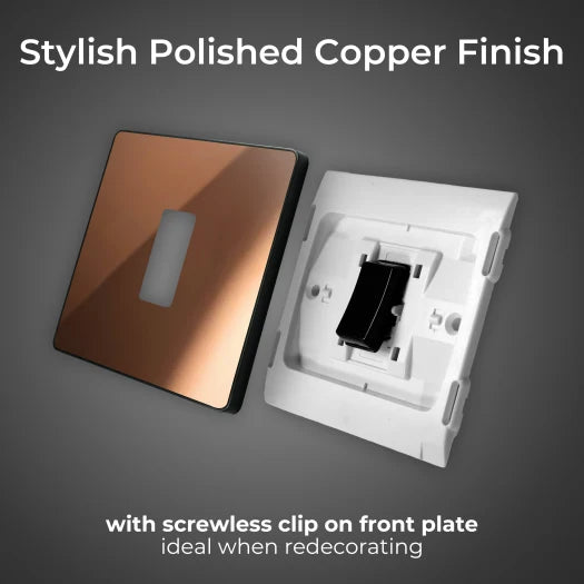 BG Evolve PCDCP12B 20A 16AX 2 Way Single Light Switch - Polished Copper