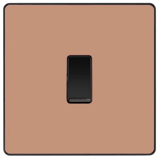 BG Evolve PCDCP12B 20A 16AX 2 Way Single Light Switch - Polished Copper