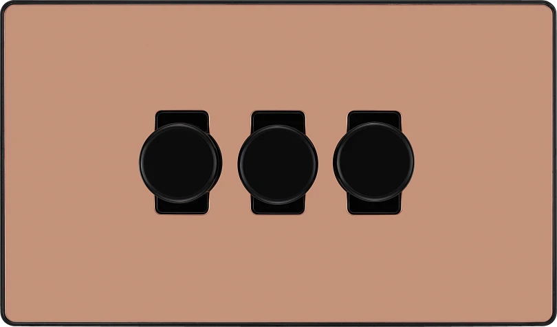 BG Evolve PCDCP83B Triple 200W Dimmer Switch - Polished Copper
