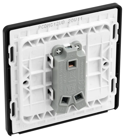 BG Evolve PCDMG12WB 1G 2W Wide Rocker Light Switch 20A 16AX - Matt Grey
