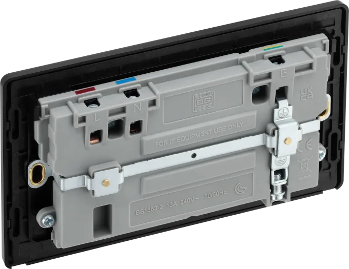 BG Evolve PCDMG22UAC22B 13A Double Socket with USB-A and USB-C Matt Grey