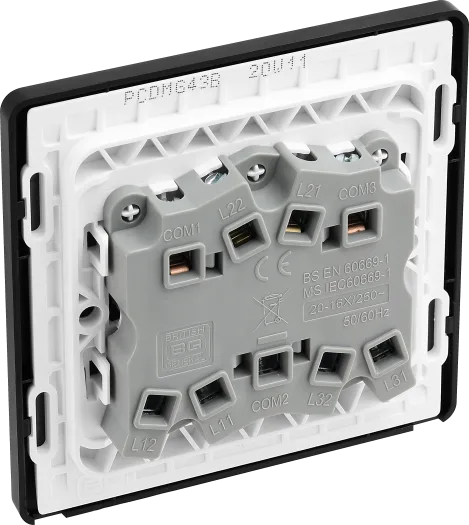 BG Evolve PCDMG43B 20A Triple 2 Way Light Switch - Matt Grey