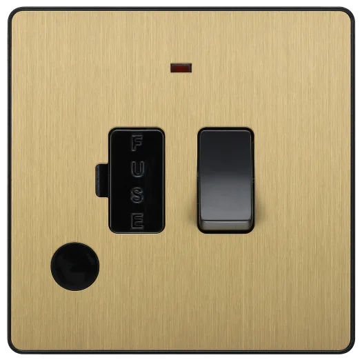 BG Evolve PCDSB52B 13A Switched Fused Spur with LED Light UK - Satin Brass