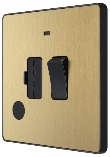 BG Evolve PCDSB52B 13A Switched Fused Spur with LED Light UK - Satin Brass