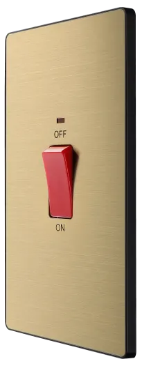 BG Evolve PCDSB72B 45A Double Pole Cooker Switch with LED Indicator - Satin Brass