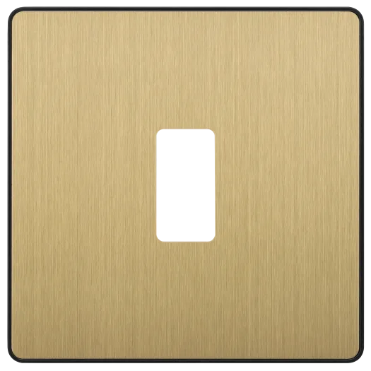 BG Evolve RPCDSB1B 1 Module Screwless Grid Front Plate - Satin Brass