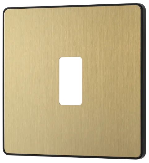 BG Evolve RPCDSB1B 1 Module Screwless Grid Front Plate - Satin Brass