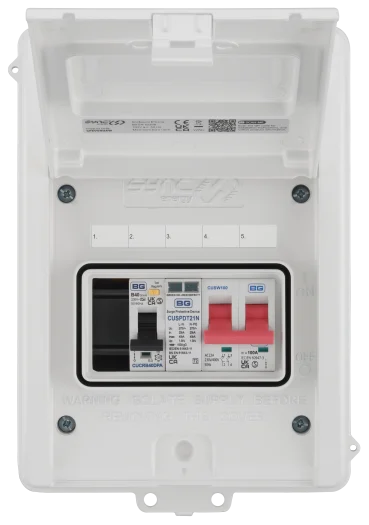 BG CFEV5RDAW IP65 EV Charger Consumer Unit & Circuit Protection Enclosure White