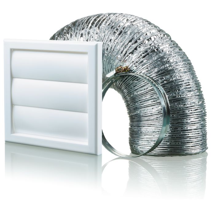 Blauberg CHK-100-3-VJWH 100mm White Cooker Hood Round Duct Kit Back Draught Shutter Vent Extractor Fan