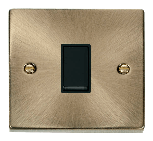 Click Scolmore VPAB025BK 10AX 1 Gang Intermediate Plate Switch - Antique Brass
