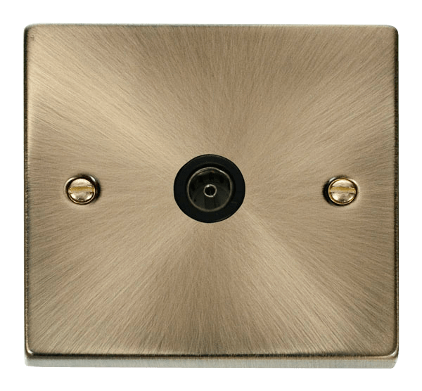 Click Scolmore VPAB065BK Single Non-Isolated Coaxial Outlet - Antique Brass