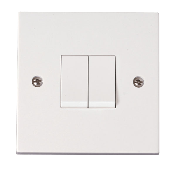 Click Scolmore PRW012 Polar 10AX 2 Gang 2W Plate Switch