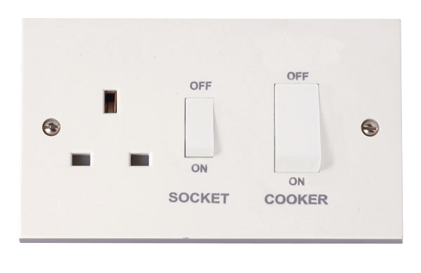 Click Scolmore PRW504 Polar - 50A Cooker Control Unit - White Rockers