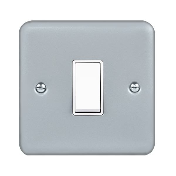 Click Scomore MCP011 Metal Clad 10AX 1 Gang 2 Way Plate Switch