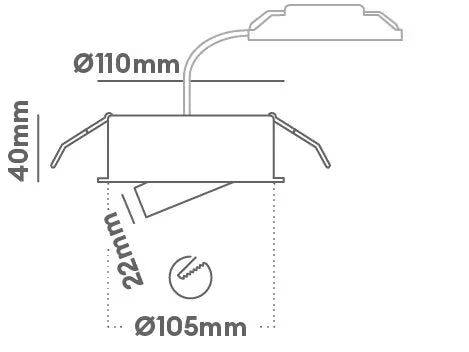 Collingwood DO529WW30 Ally 3 RDX 10W 3000K Warm White Adjustable LED Ceiling Spotlight - White