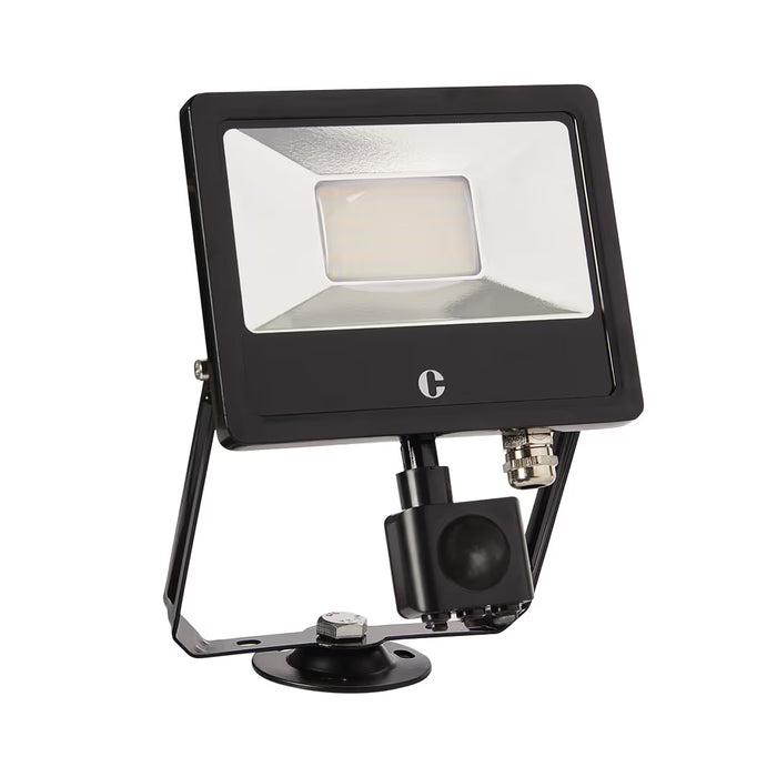 Collingwood FL03BPCS Black 30W PIR LED Floodlight – IP65, Colour Switchable, Up to 3900lm