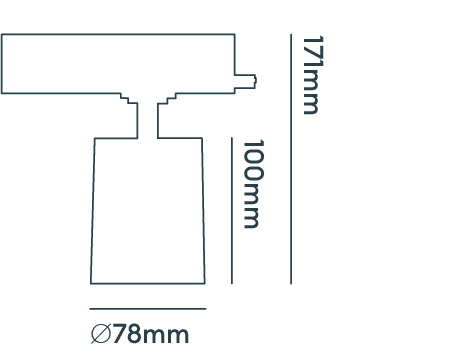 Collingwood Ted TR43505 Matt Black 28W CCT 3-Circuit LED Track Spotlight