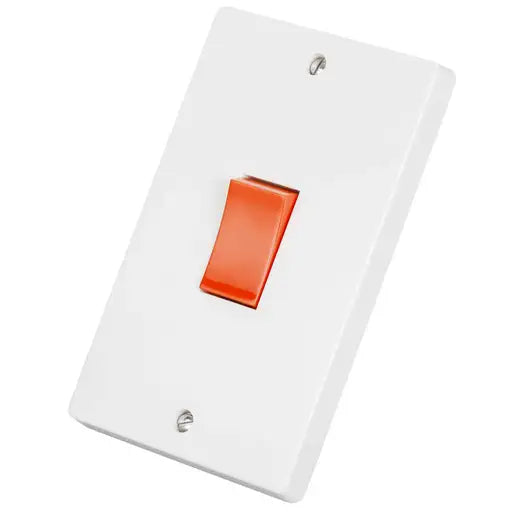 Crabtree 4500 50A DP 2 Gang Vertical Switch White