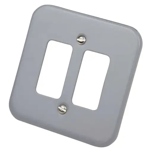 Crabtree 6582/BG  Gang Grid Front Plate Metalclad