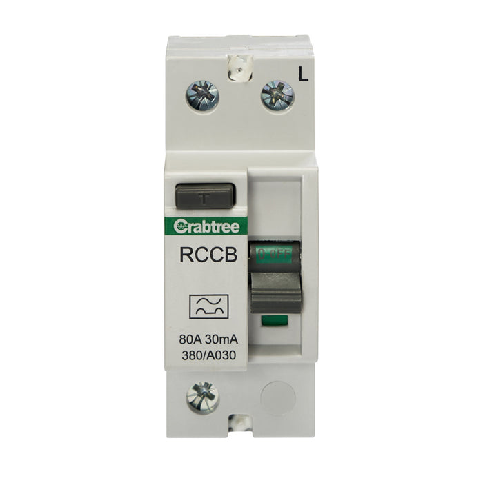Crabtree 380/A030 Starbreaker 80A Double Pole 30mA Type A RCD