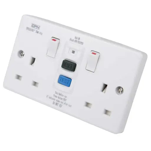 Cudis SPR13A/030 13A 2 Gang Switched RCD Socket – 30mA Type A White