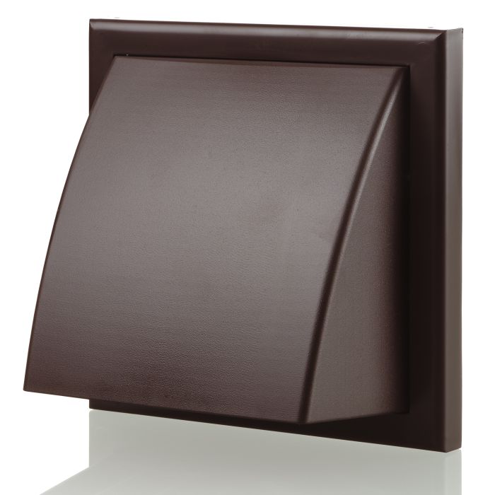 Blauberg CHK-100-3-VKBR 100mm Brown Cooker Hood Duct Cowled Wall Shutter Vent Kit Fan Extractor 4"
