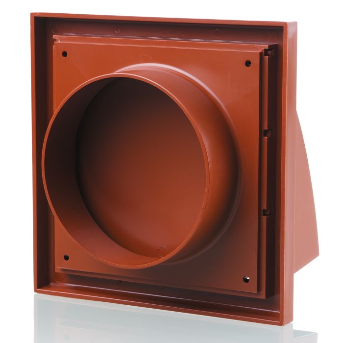 Blauberg DECOR 155X155-100HK TERRACOTTA Plastic Cowled Hooded Air Ventilation Wind Baffle Wall Grille