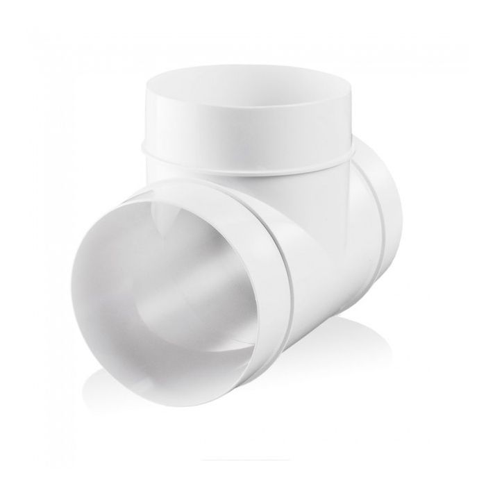 Blauberg RRT 100 100mm 4" Round Circular Plastic Ventilation Duct Pipe T Joint Piece