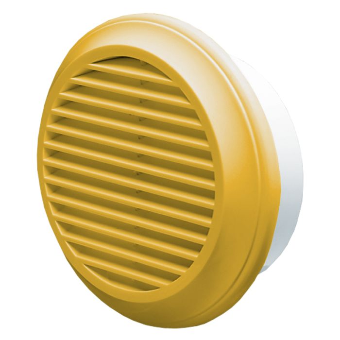 Blauberg DECOR 150-MB COTSWOLD STONE Plastic Circular Fixed Blade External Grille Vent Louvre + Insect Mesh - 150mm Dia - Cotswold Stone