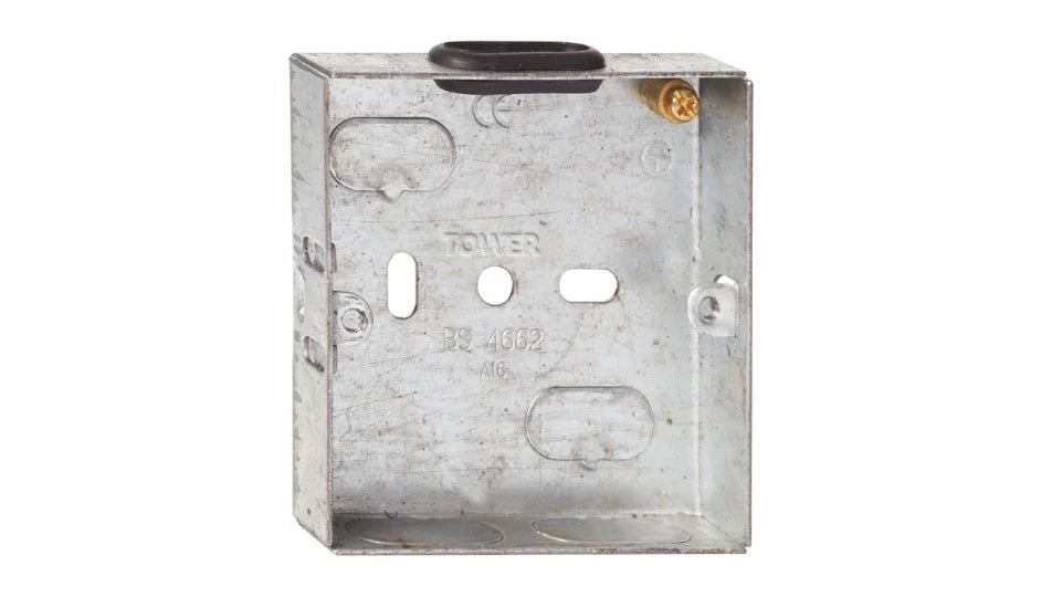 Deta Tower DB152 1G 16mm Flush Metal Back Box